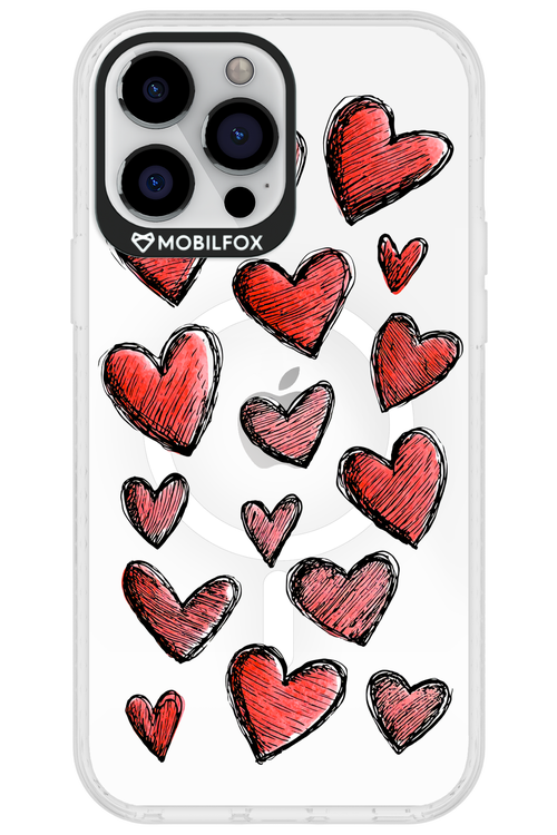 Red Love Transparent - Apple iPhone 13 Pro Max