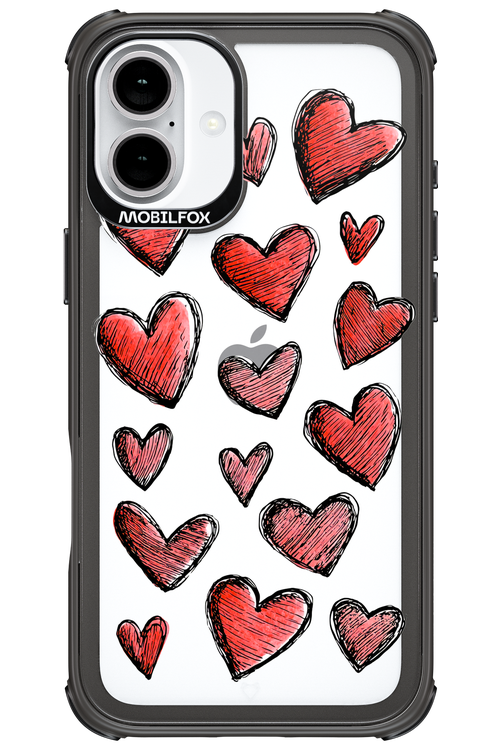 Red Love Transparent - Apple iPhone 16 Plus