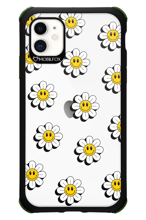 Smiley Flowers Transparent - Apple iPhone 11