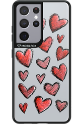 Red Love Transparent - Samsung Galaxy S21 Ultra