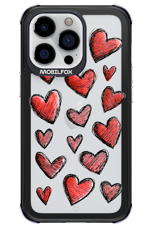 Red Love Transparent - Apple iPhone 13 Pro