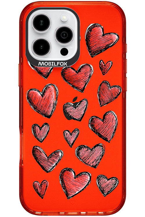 Red Love Transparent - Apple iPhone 16 Pro Max