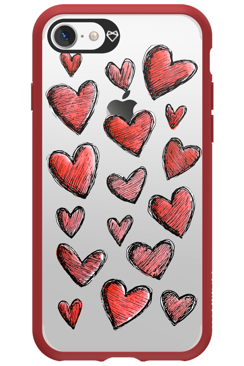 Red Love Transparent - Apple iPhone 7