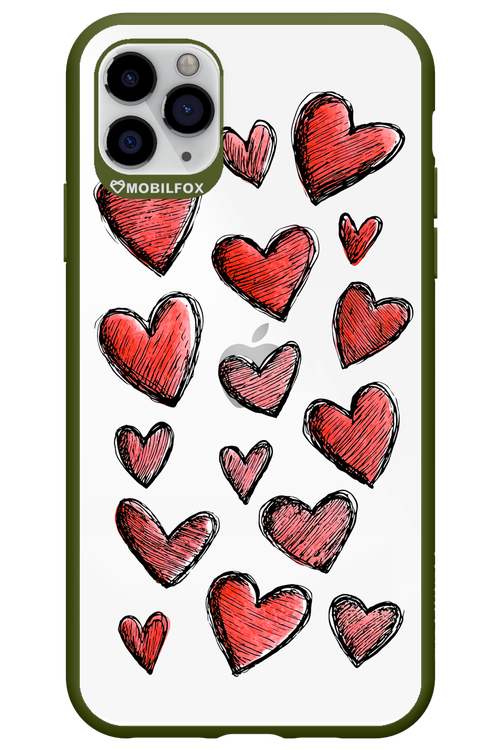 Red Love Transparent - Apple iPhone 11 Pro Max