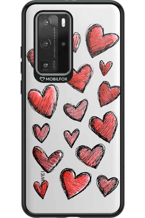 Red Love Transparent - Huawei P40 Pro