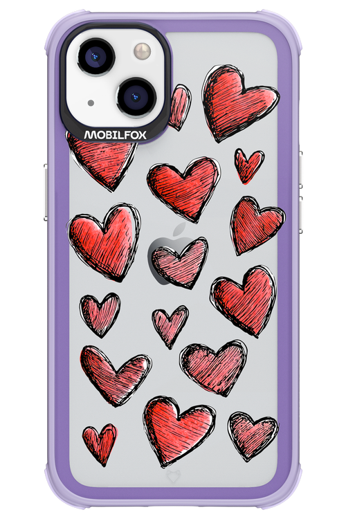 Red Love Transparent - Apple iPhone 13
