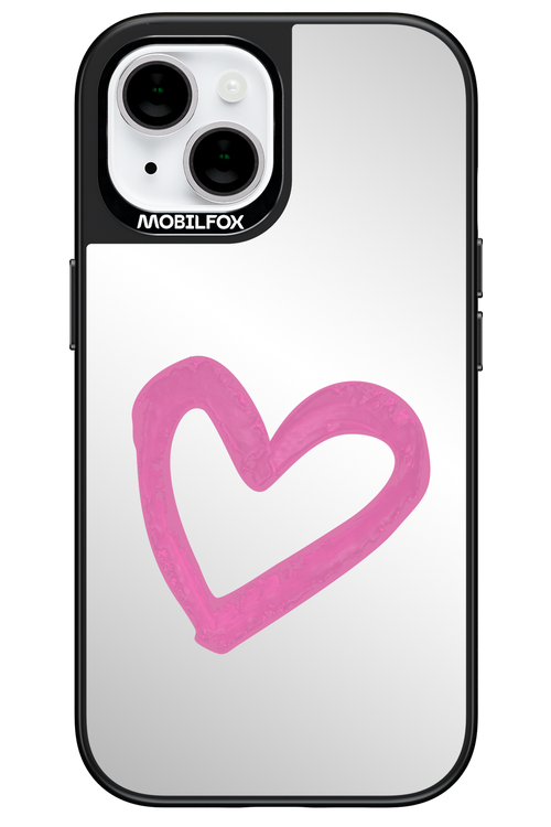 Pink Heart Mirror - Apple iPhone 15