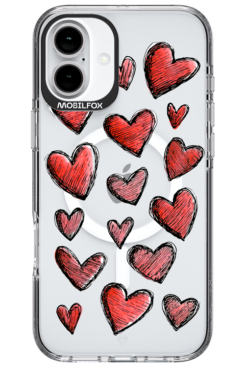 Red Love Transparent - Apple iPhone 16 Plus