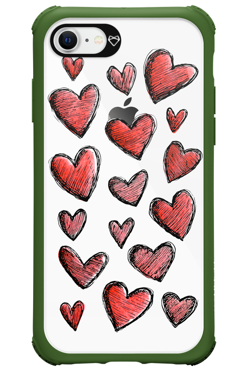 Red Love Transparent - Apple iPhone 8