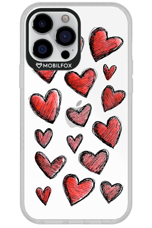 Red Love Transparent - Apple iPhone 13 Pro Max