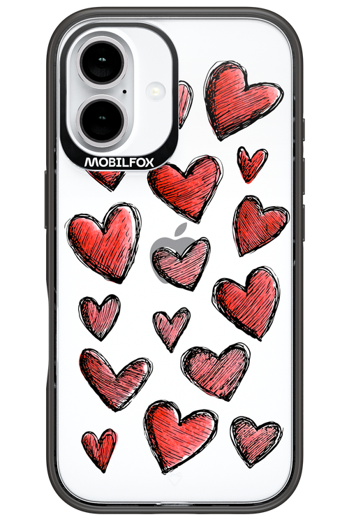 Red Love Transparent - Apple iPhone 16