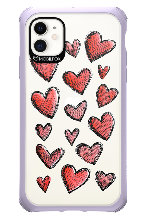 Red Love Transparent - Apple iPhone 11