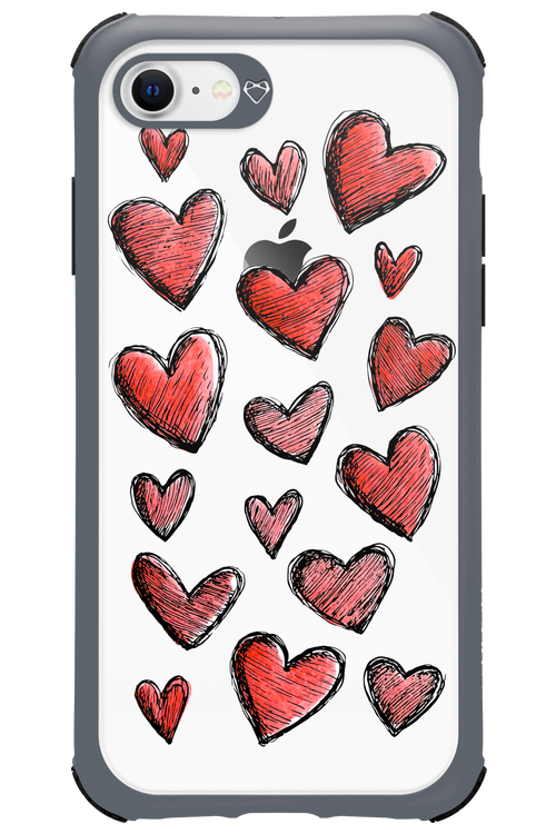 Red Love Transparent - Apple iPhone 8