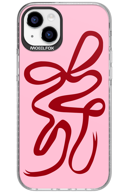 Burgundy Bow - Apple iPhone 15 Plus