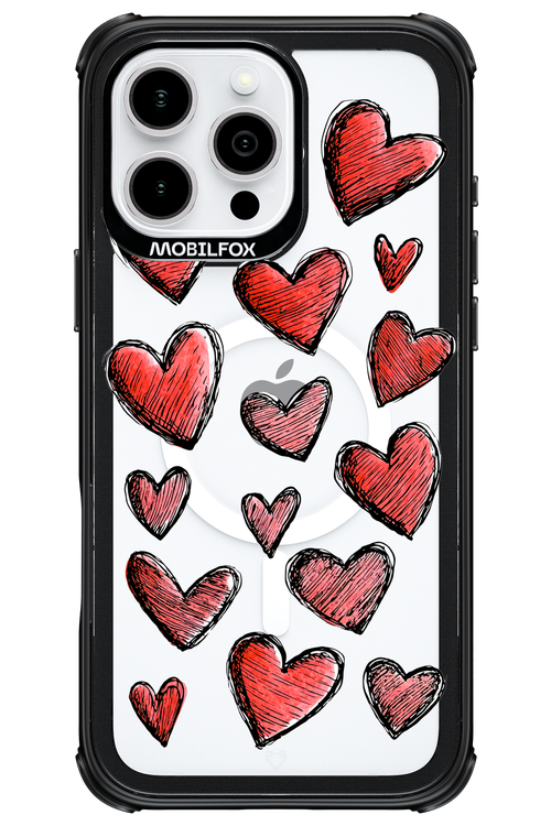Red Love Transparent - Apple iPhone 16 Pro Max