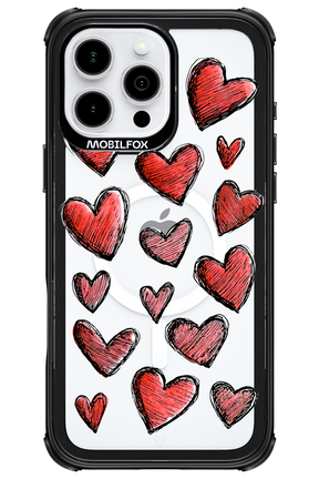 Red Love Transparent - Apple iPhone 16 Pro Max