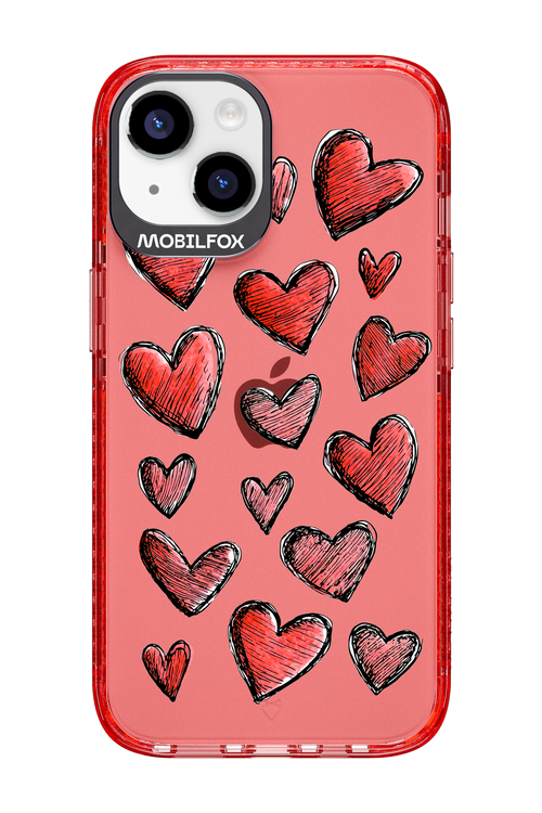 Red Love Transparent - Apple iPhone 14
