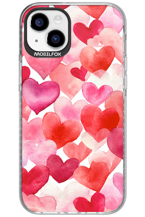 Water Painted Heart - Apple iPhone 15 Plus