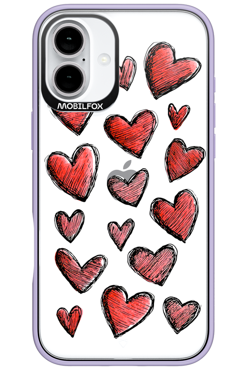 Red Love Transparent - Apple iPhone 16 Plus
