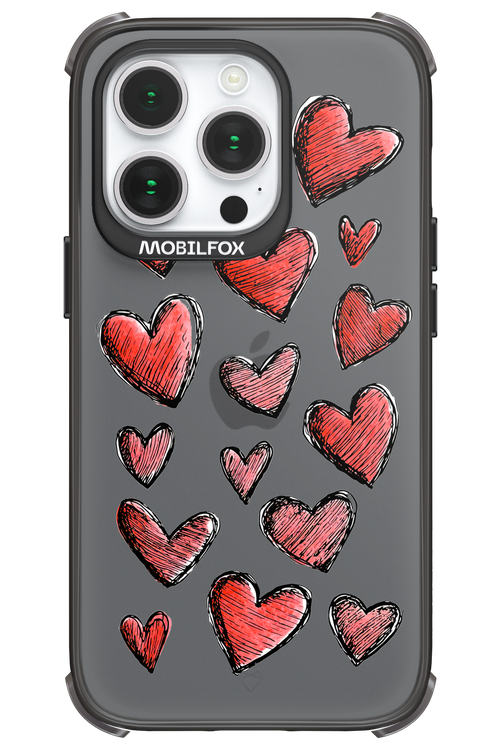 Red Love Transparent - Apple iPhone 14 Pro