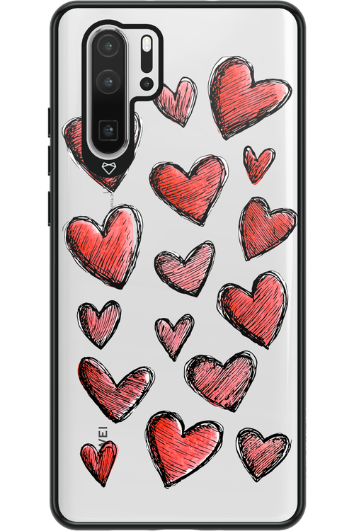 Red Love Transparent - Huawei P30 Pro