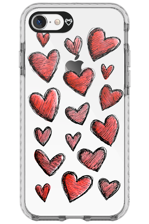 Red Love Transparent - Apple iPhone 8