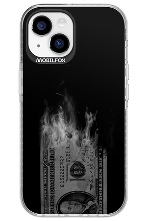 Money Burn B&W - Apple iPhone 15