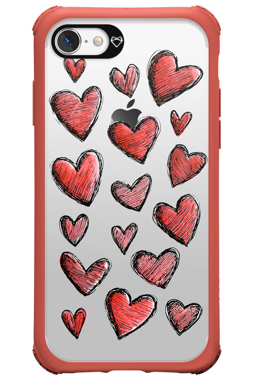 Red Love Transparent - Apple iPhone 7