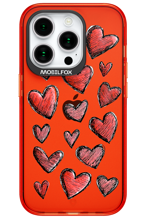 Red Love Transparent - Apple iPhone 15 Pro