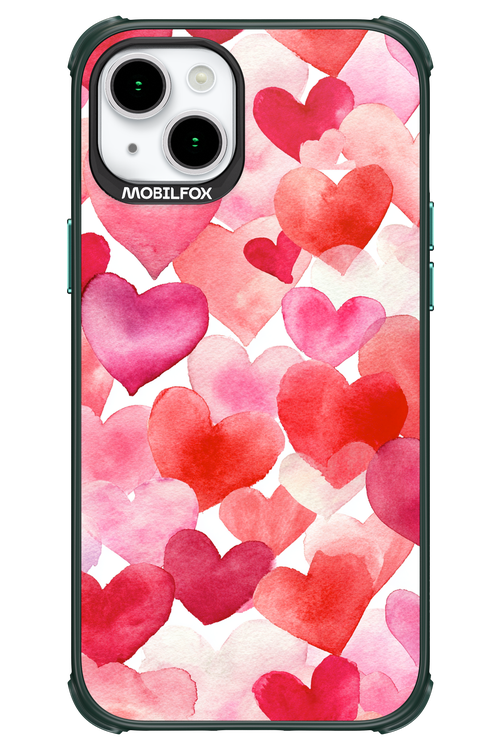Water Painted Heart - Apple iPhone 15 Plus