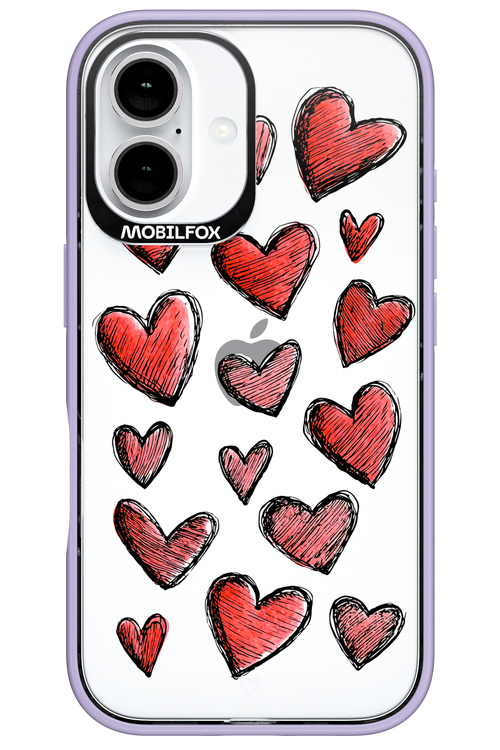 Red Love Transparent - Apple iPhone 16
