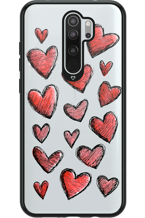 Red Love Transparent - Xiaomi Redmi Note 8 Pro
