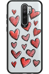 Red Love Transparent - Xiaomi Redmi Note 8 Pro