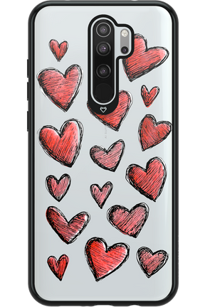 Red Love Transparent - Xiaomi Redmi Note 8 Pro