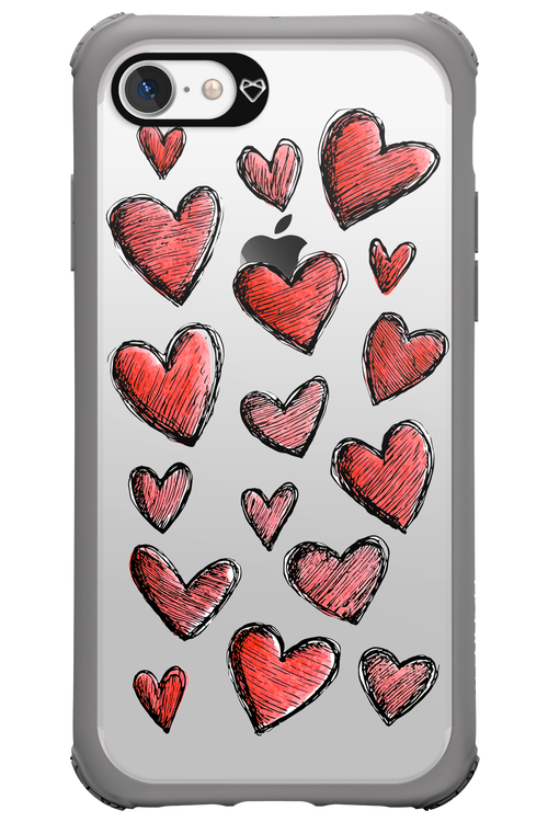 Red Love Transparent - Apple iPhone 7