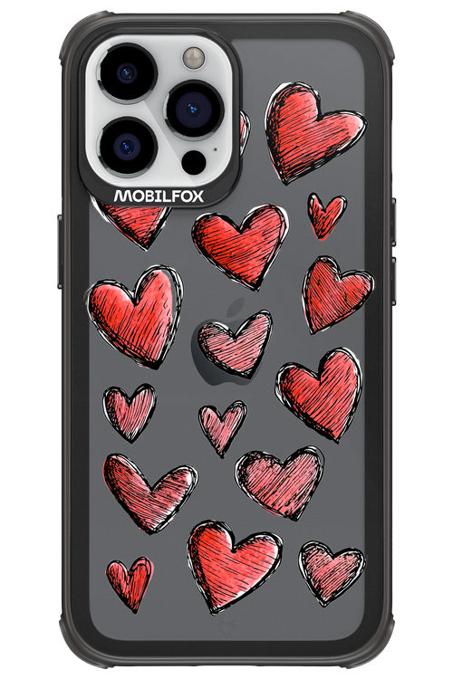 Red Love Transparent - Apple iPhone 13 Pro Max