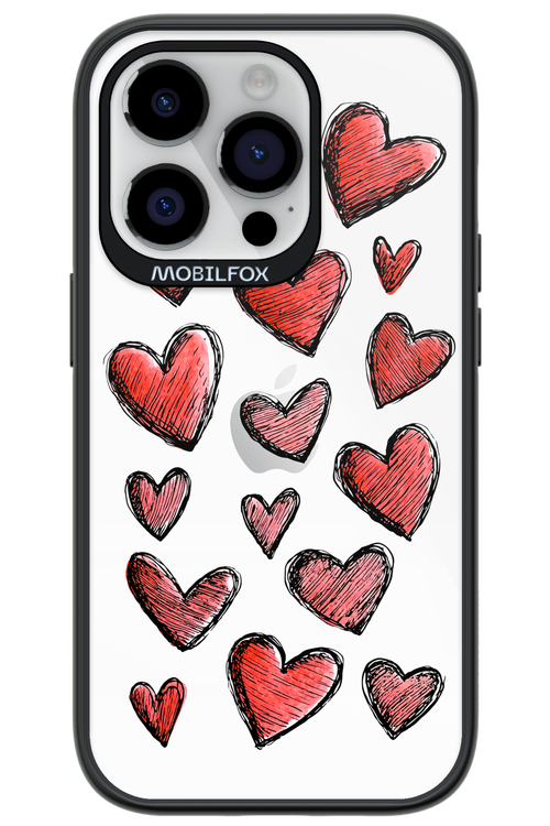 Red Love Transparent - Apple iPhone 14 Pro