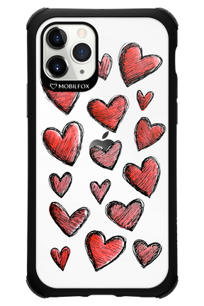 Red Love Transparent - Apple iPhone 11 Pro