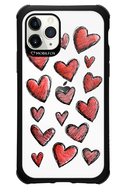 Red Love Transparent - Apple iPhone 11 Pro