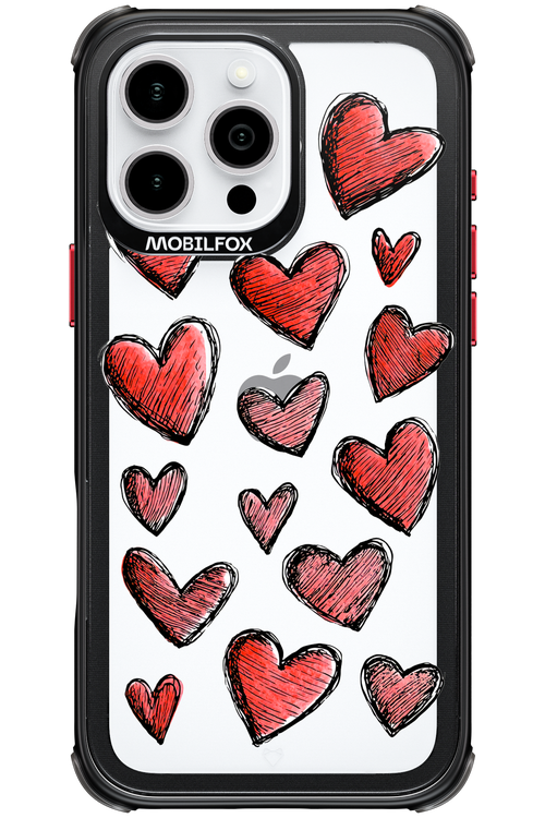 Red Love Transparent - Apple iPhone 16 Pro Max