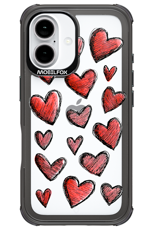 Red Love Transparent - Apple iPhone 16