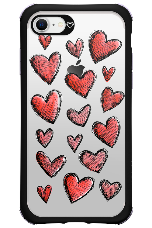 Red Love Transparent - Apple iPhone 7