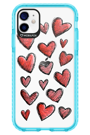 Red Love Transparent - Apple iPhone 11