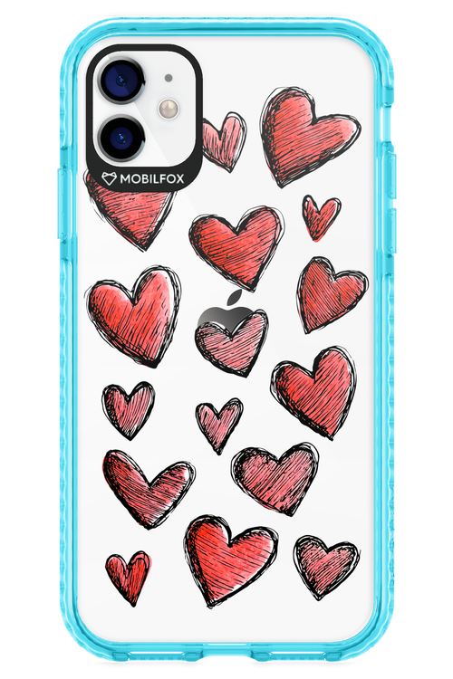 Red Love Transparent - Apple iPhone 11