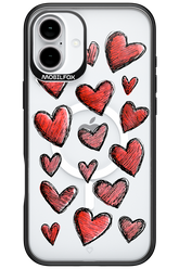 Red Love Transparent - Apple iPhone 16 Plus