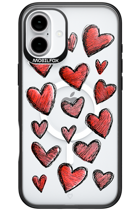 Red Love Transparent - Apple iPhone 16 Plus