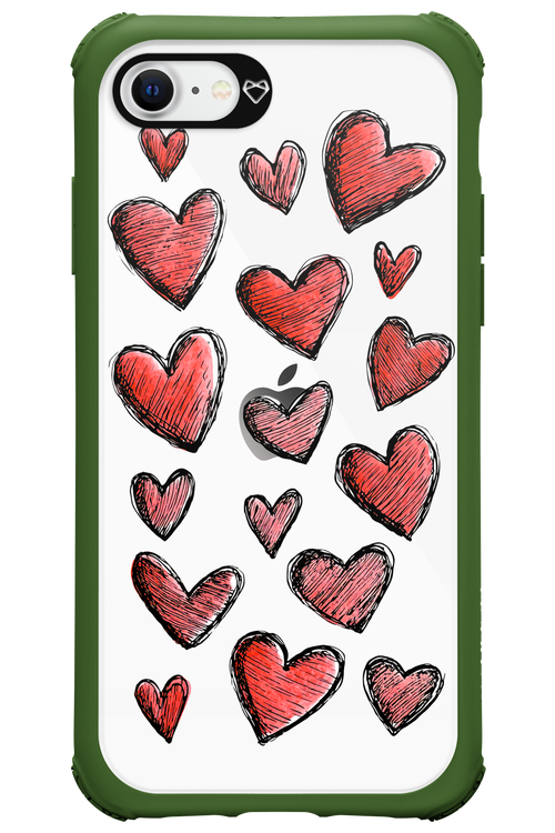 Red Love Transparent - Apple iPhone SE 2022