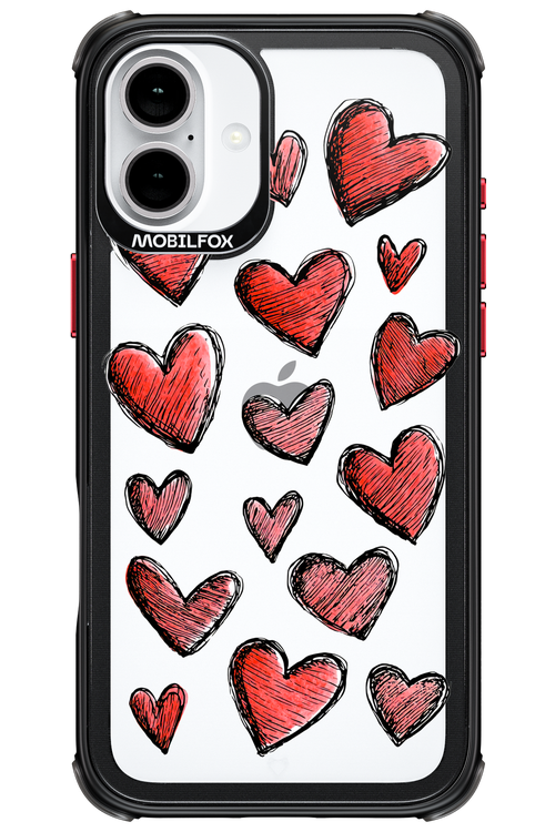 Red Love Transparent - Apple iPhone 16 Plus