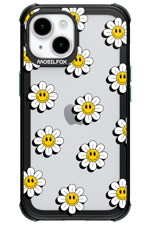 Smiley Flowers Transparent - Apple iPhone 15