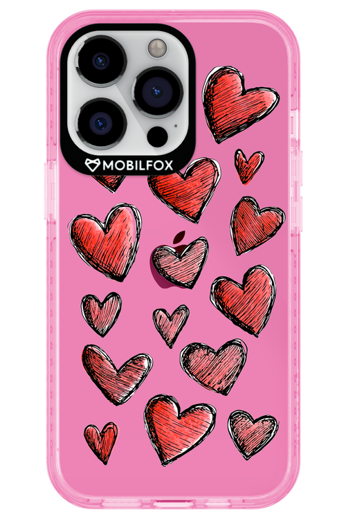 Red Love Transparent - Apple iPhone 13 Pro